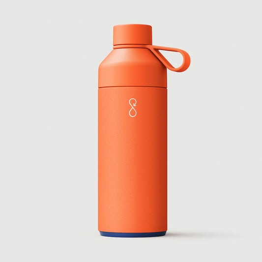 Large 1 Litre Orange Stainless Steel Water Bottle