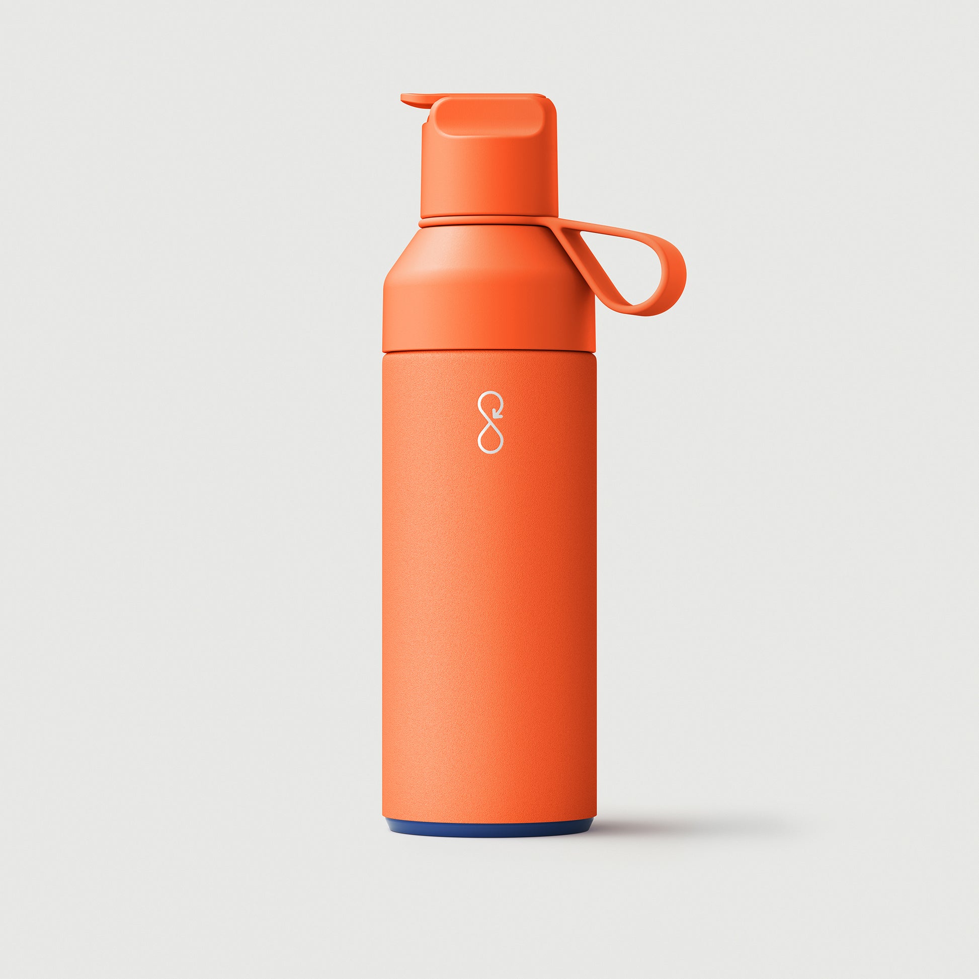 Orange Water Bottle with Straw